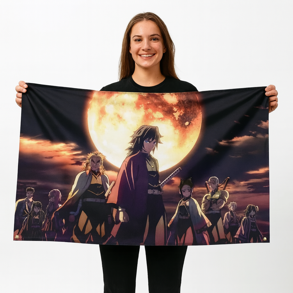 Drapeau Piliers "Sous La Lune Sanglante" - Demon Slayer™