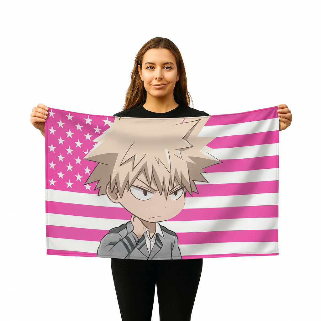 Drapeau Katsuki Bakugo "Style Chibi Étudiant" – My Hero Academia™