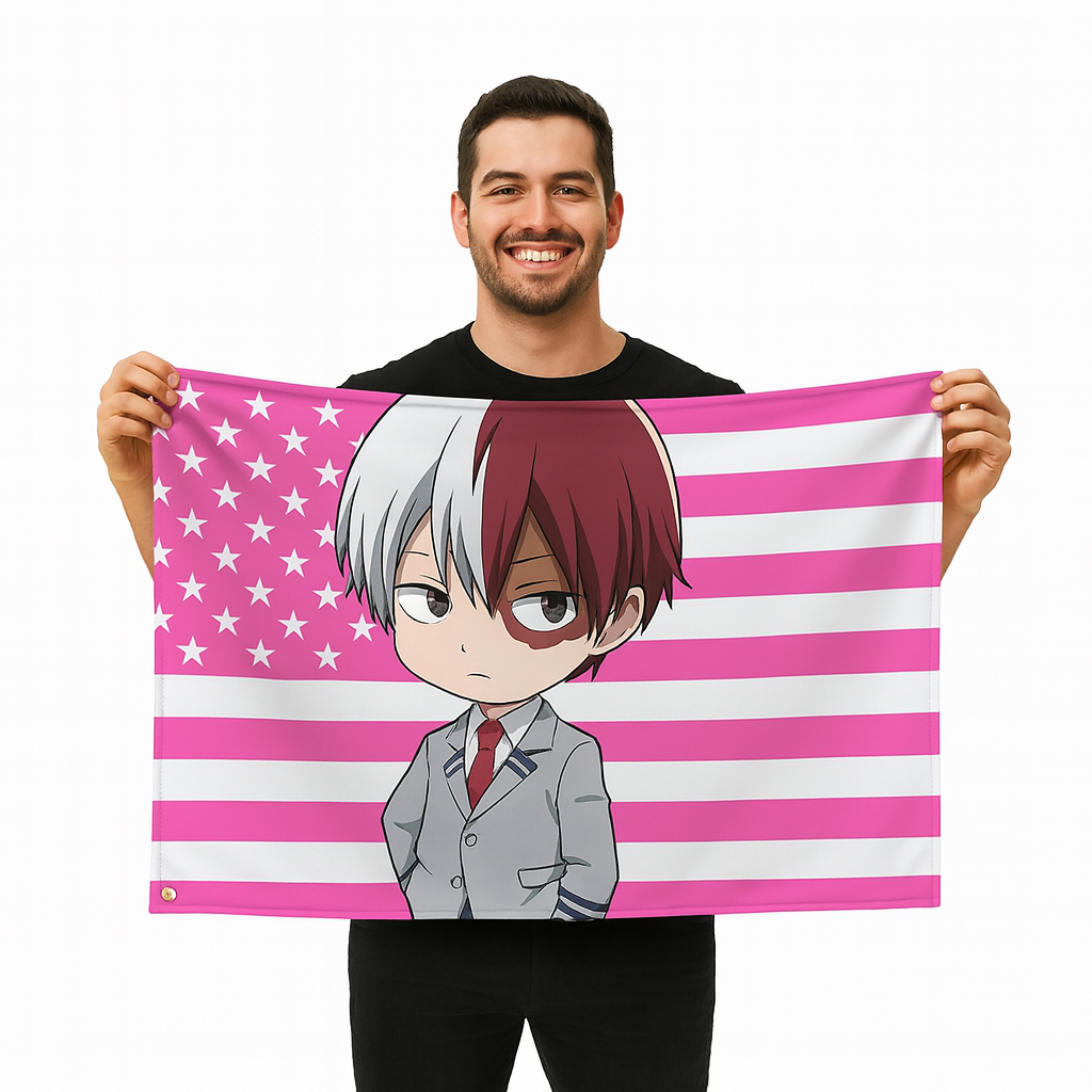Drapeau Shoto Todoroki "Style Chibi Étudiant" – My Hero Academia™